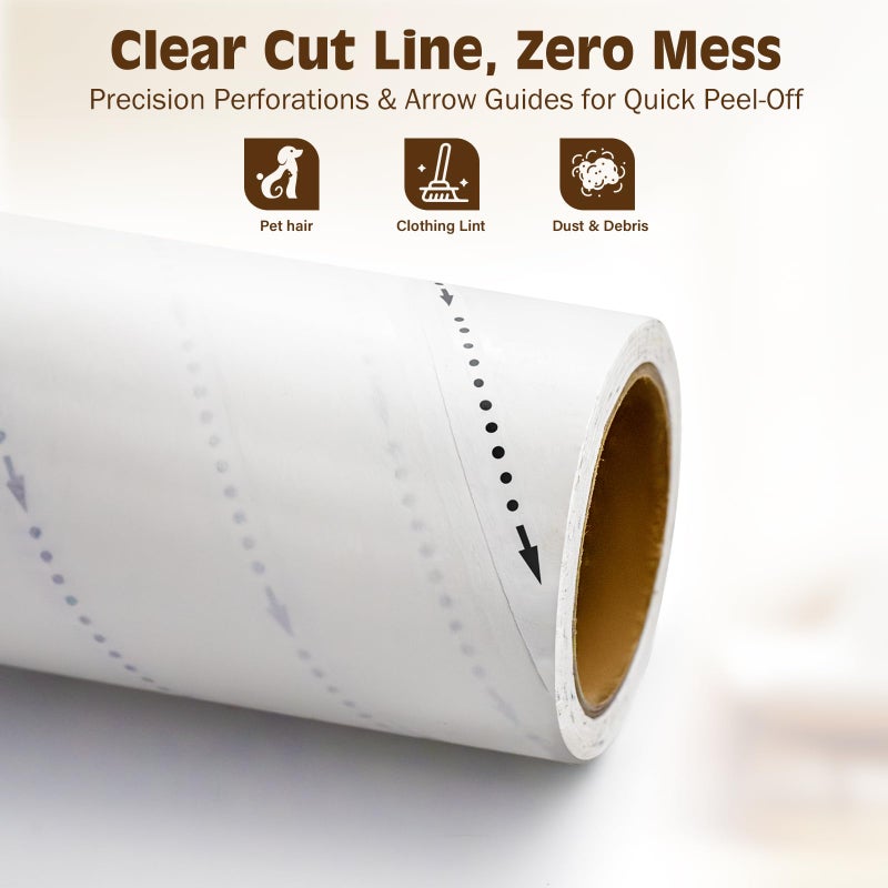 Large Lint Roller for Pet Hair Extra Sticky,9.45''/6.3"Pet Hair Removal Tool Roller for Dog Cat Hair,450 Sheets/5 Refills,Detachable Telescoping Extension Lint Remover Brush for Clothes,Couch,Carpets - Image 2